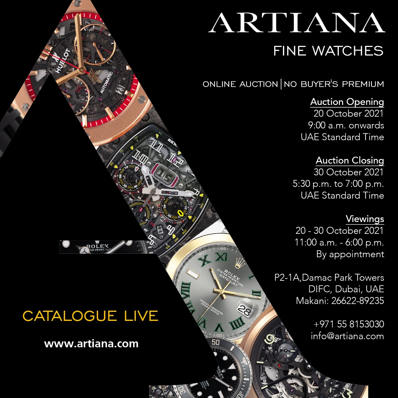 Fines Watches Online Auction by Artiana - MondaniWeb